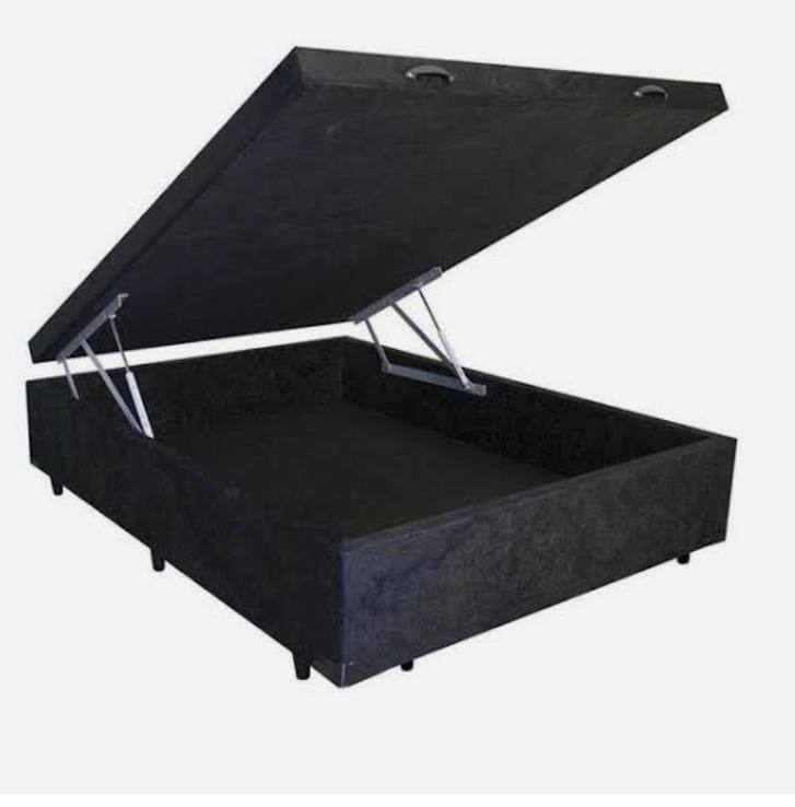 Cama Box Baú Suede Preto